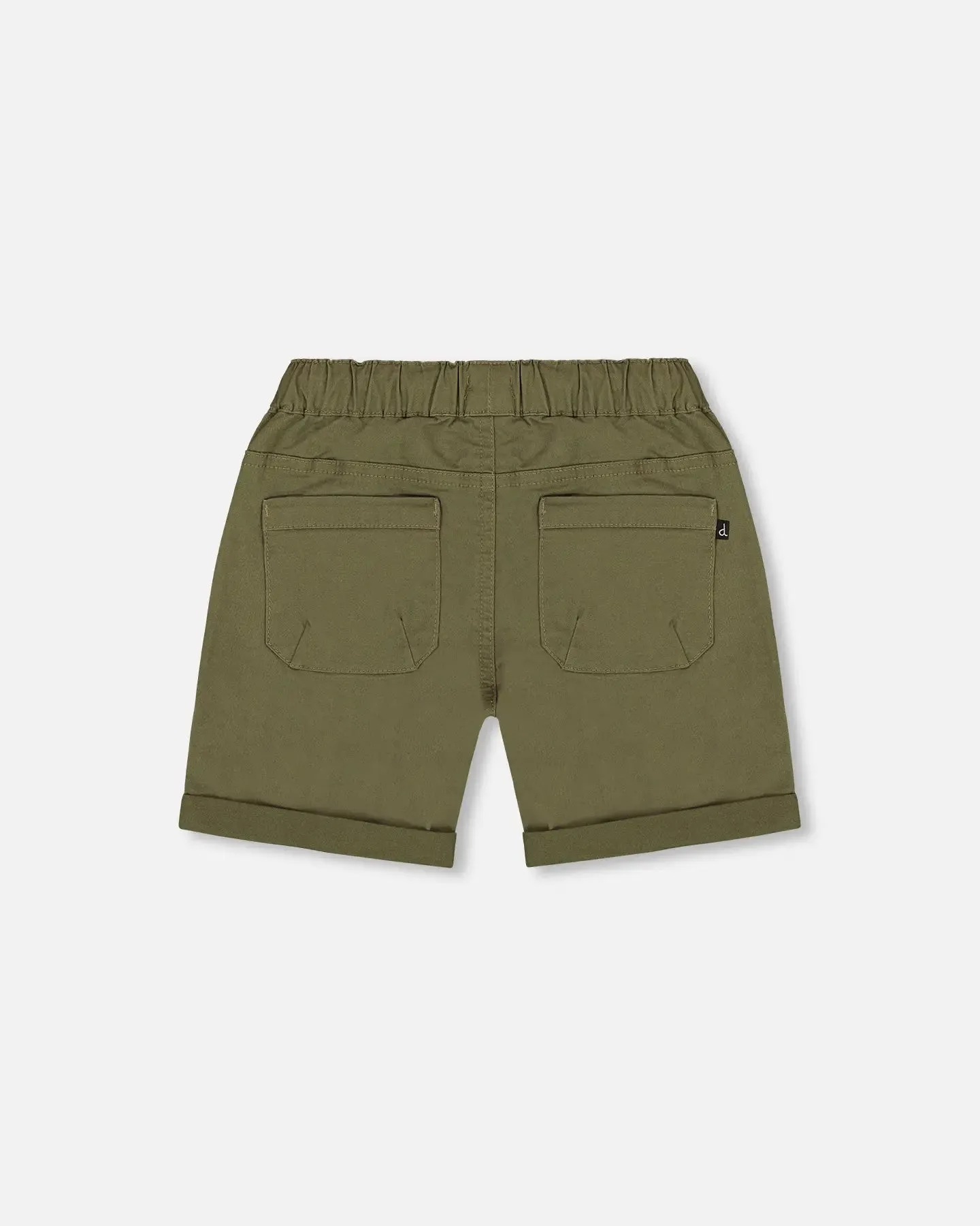 Stretch Twill Short Dark Olive Green