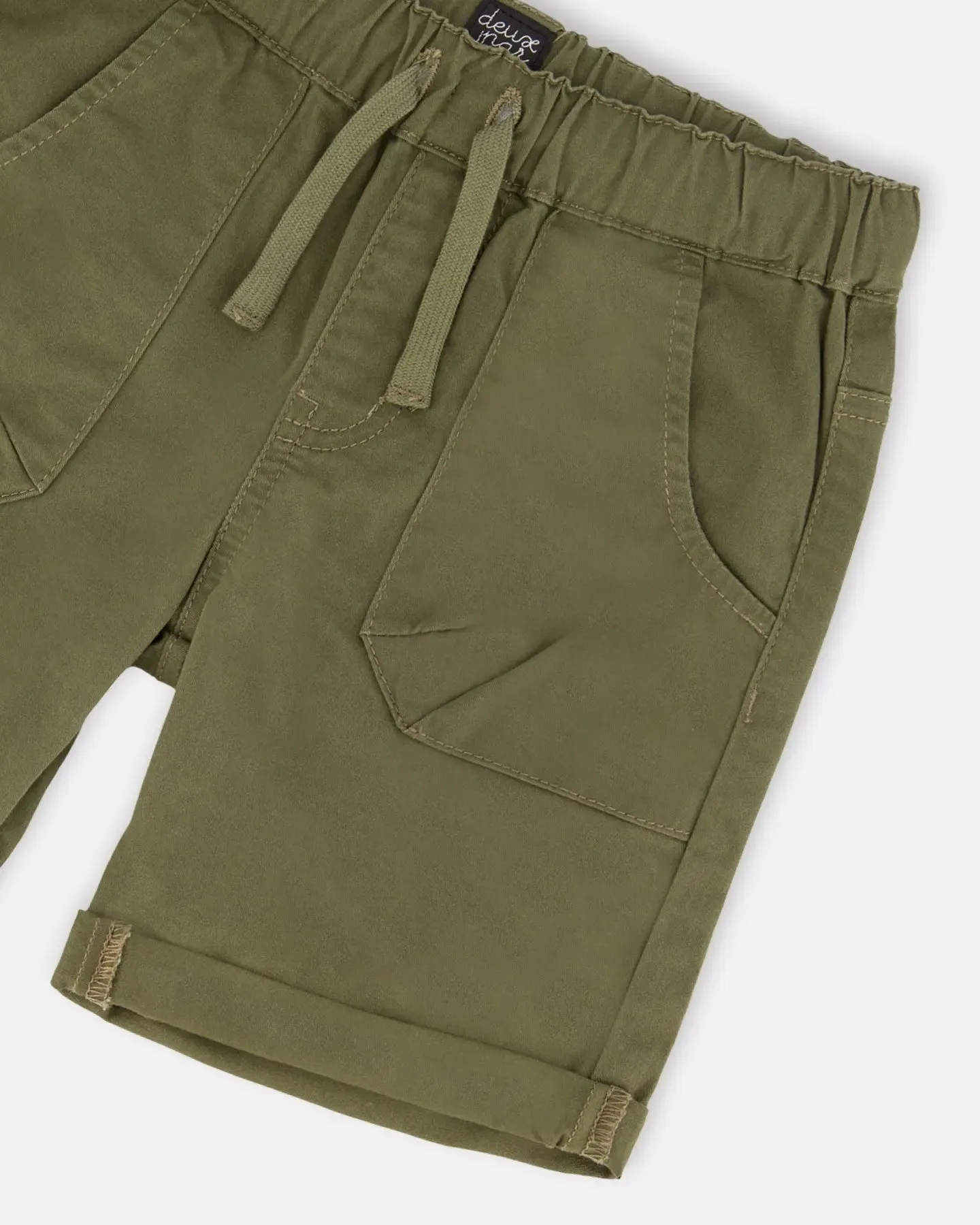 Stretch Twill Short Dark Olive Green