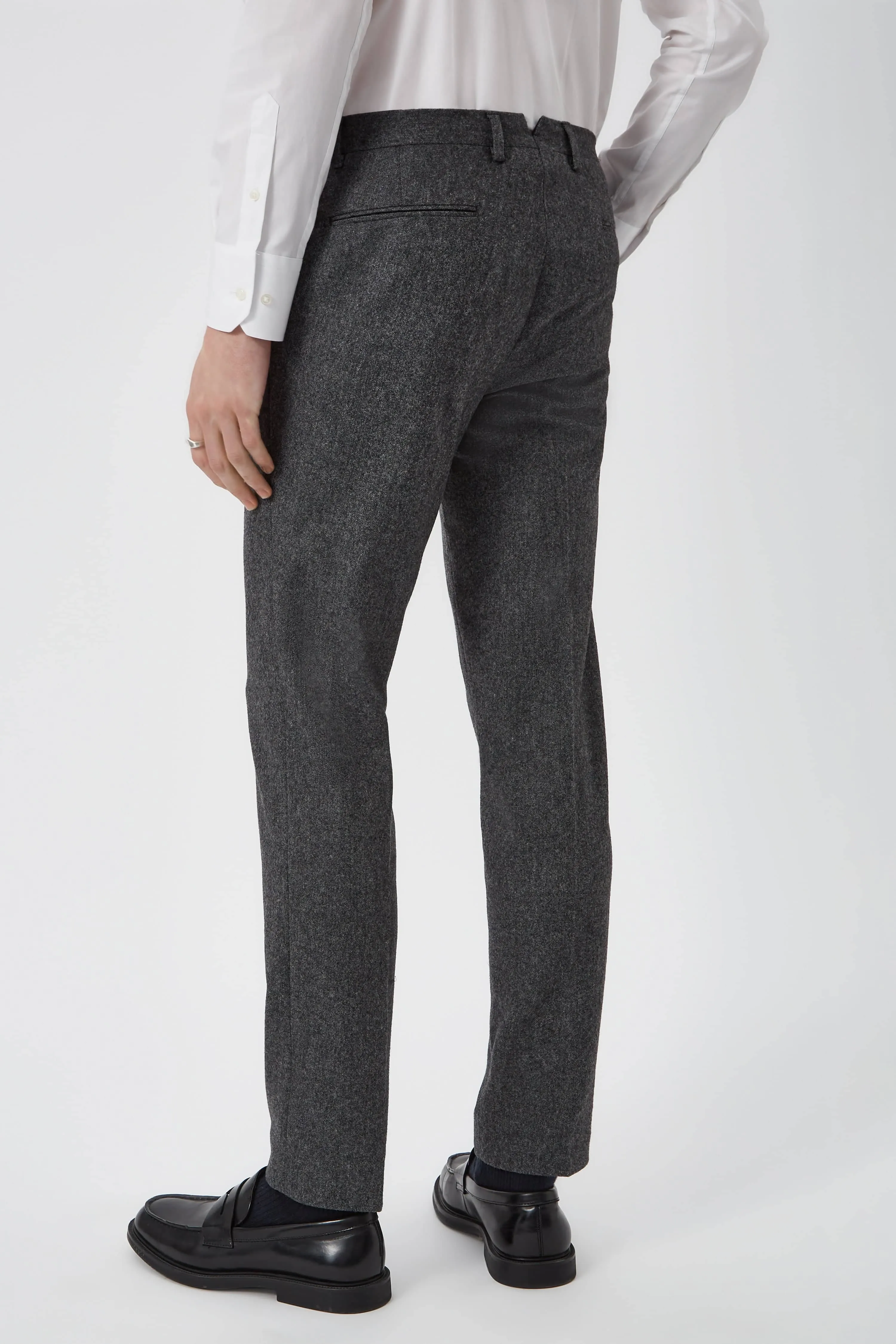 Uptown Slim Fit Grey Wool Trousers - ARCHIVE