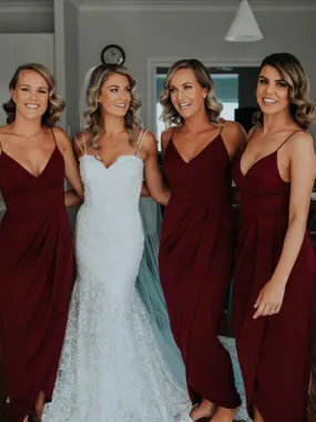 V-neck Popular Bridesmaid Dresses, Simple 2020 Bridesmaid Dresses