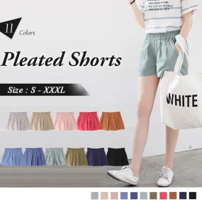 WASHED COTTON SMOCKED SHORTS