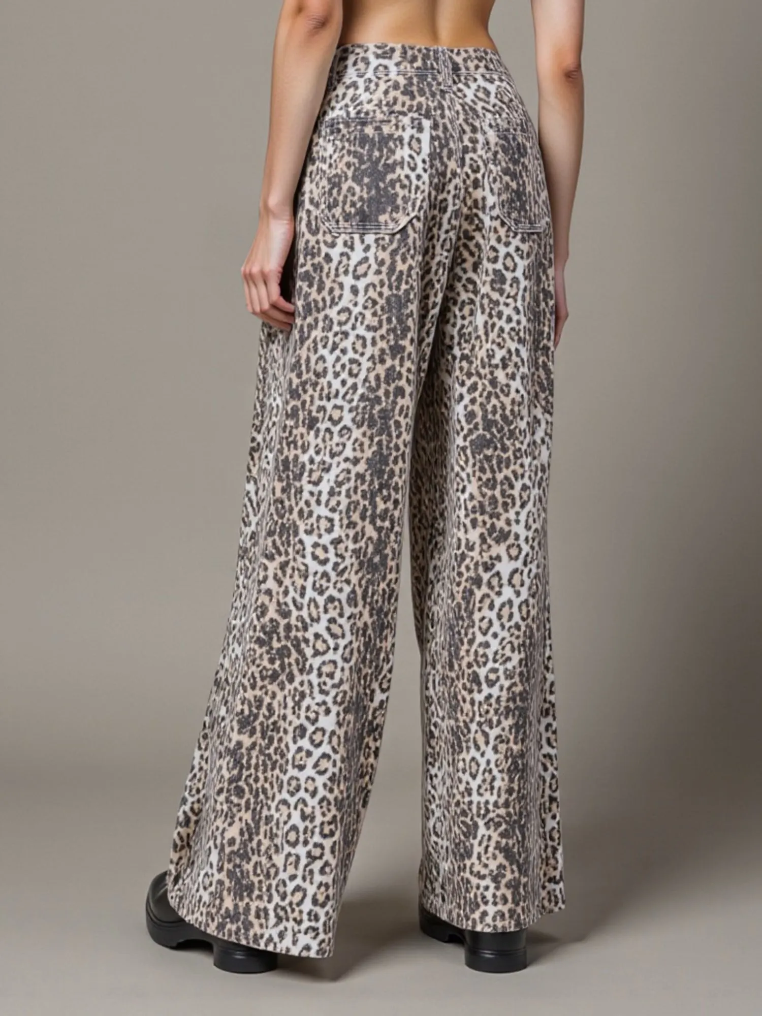 Wide Leg Leopard Pants