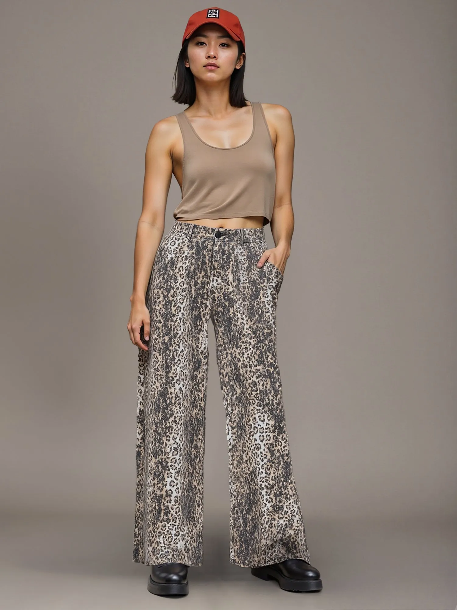 Wide Leg Leopard Pants